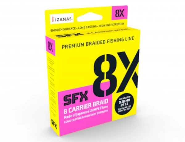Sufix Sfx 8x Hot Yellow 275m, 0,165mm 3 Sufix Sfx 8x Hot Yellow 275m, 0,165mm