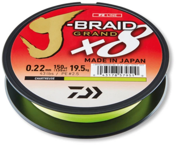 Daiwa J-Braid Grand X8E 0.24mm-135m CH 3 Daiwa J-Braid Grand X8E 0.24mm-135m CH