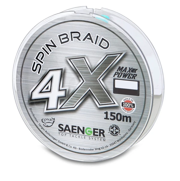 Saenger 4x Spin Braid 150m Light Grey 0,14mm 4 Saenger 4x Spin Braid 150m Light Grey 0,14mm - Afbeelding 2