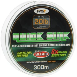 NGT 300m Spool Of 'Quick Sink' Moss Green 20lb Braid -Visser Xpert Verkoopwinkel 6e9a09538ca7cc87